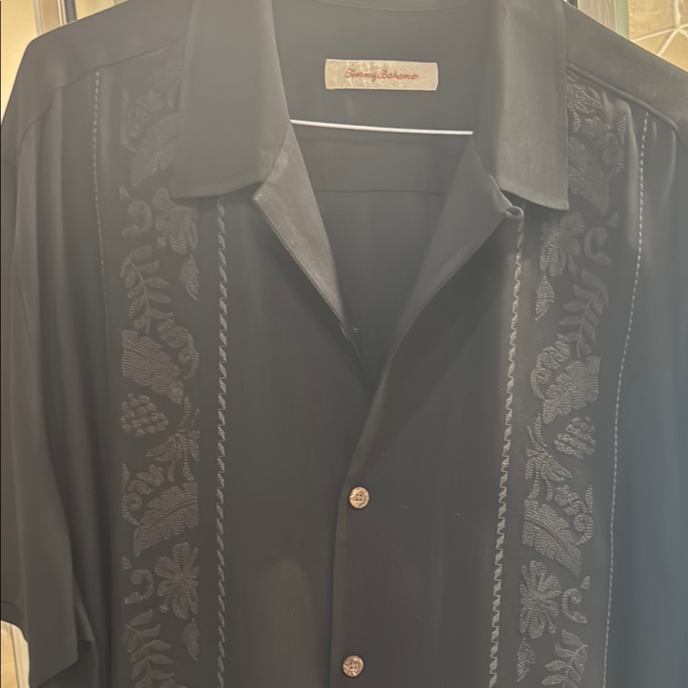 Tommy Bahama Black Casual Button Down Shirt